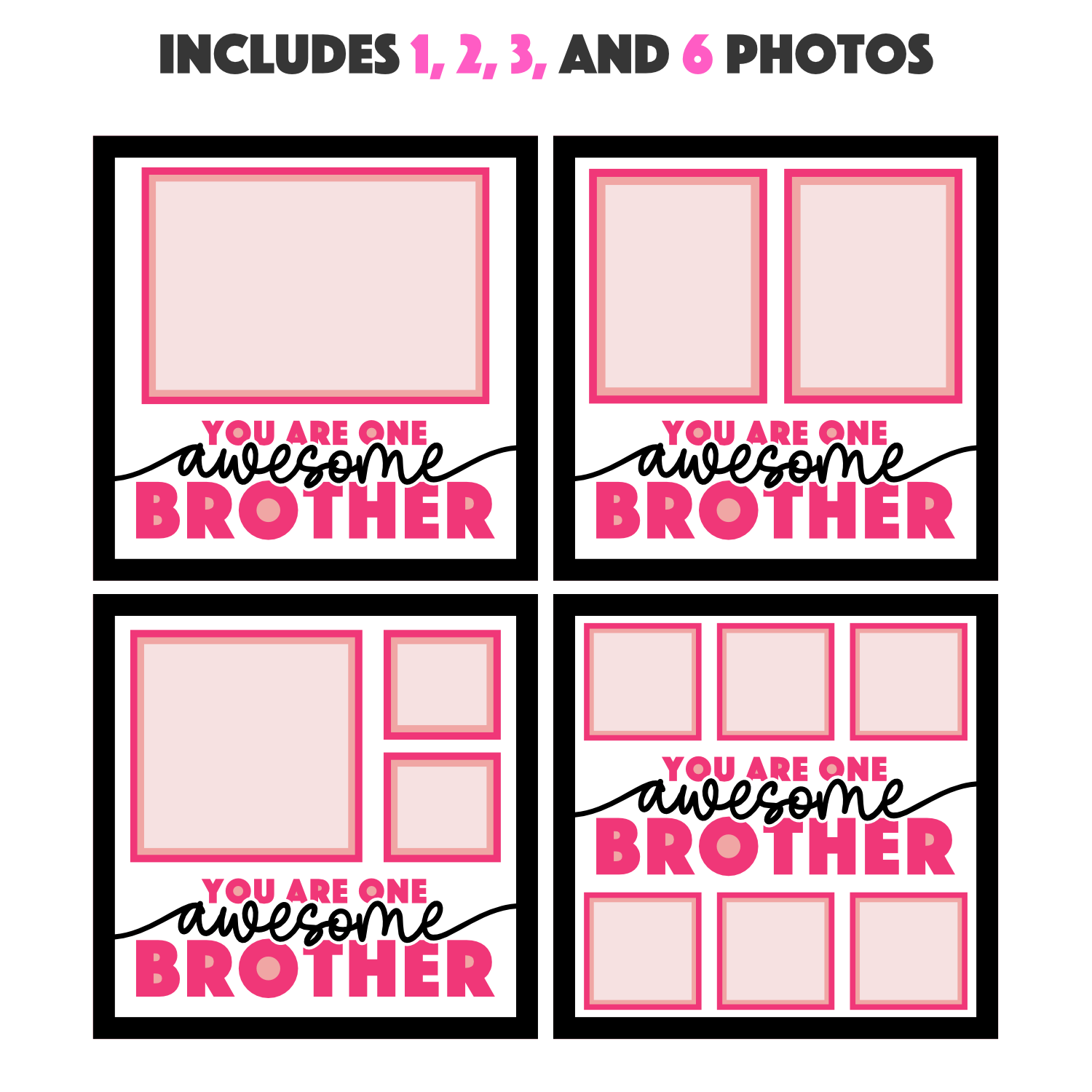 One Awesome Brother Picture Frame SVG Shadow Box Project File
