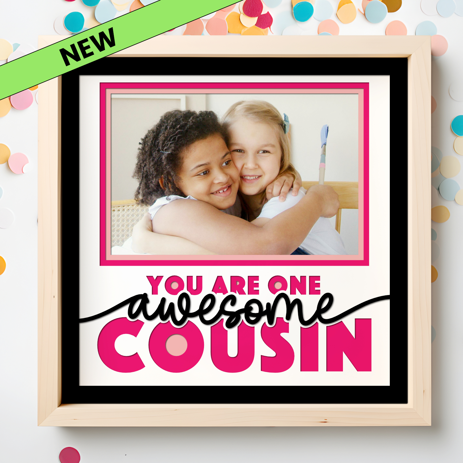 One Awesome Cousin Picture Frame SVG Shadow Box Project File