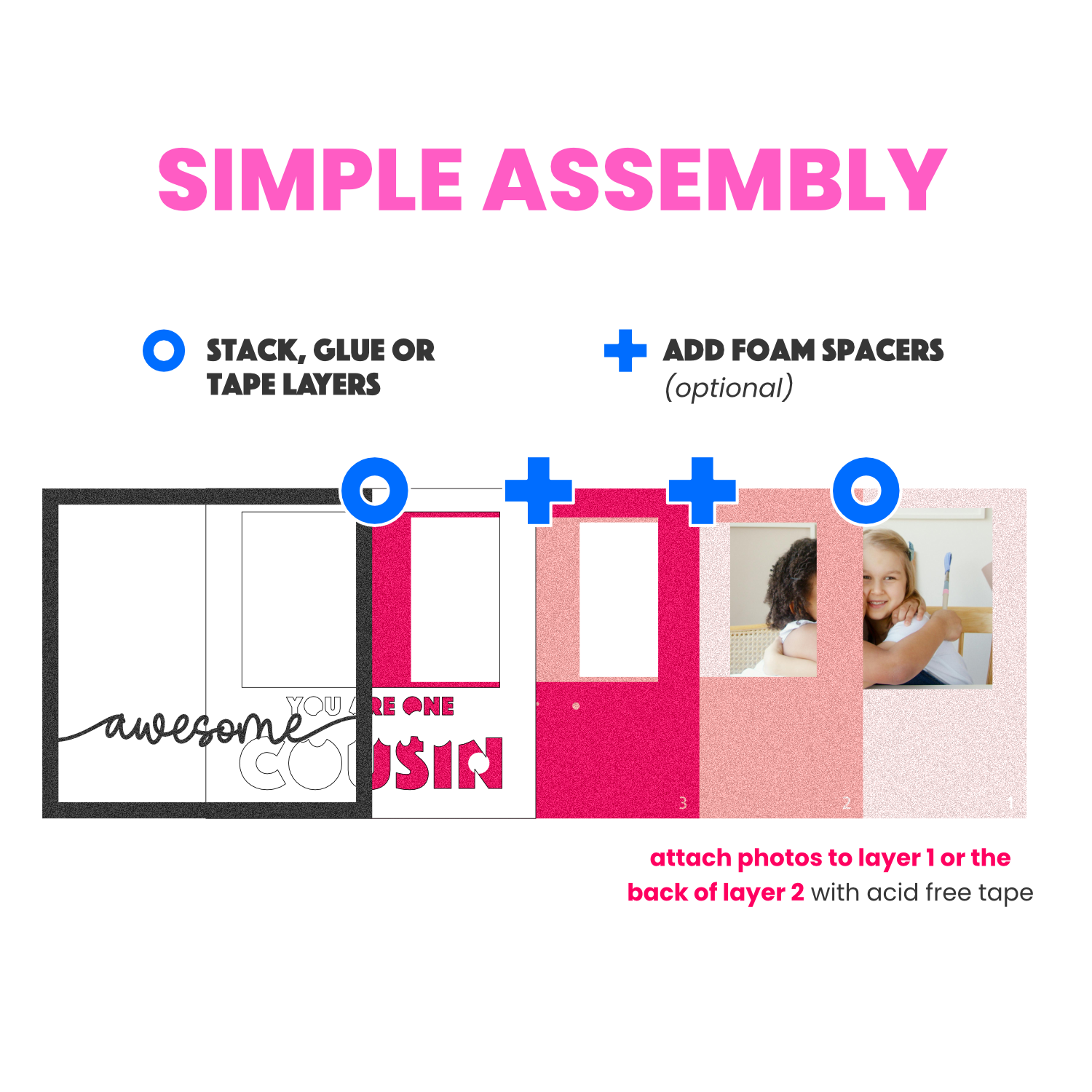 One Awesome Cousin Picture Frame SVG Shadow Box Project File