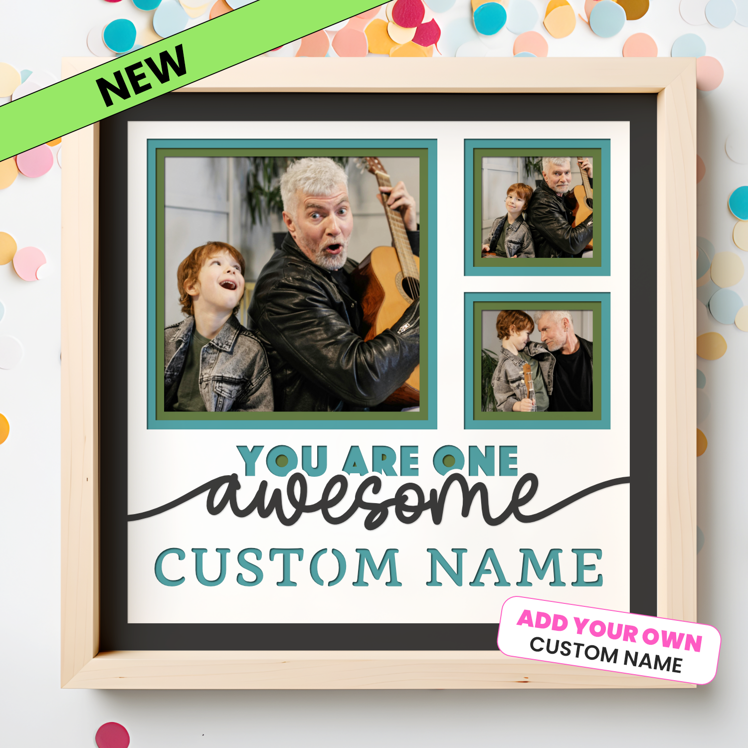 One Awesome Custom Name Picture Frame SVG Shadow Box Project File
