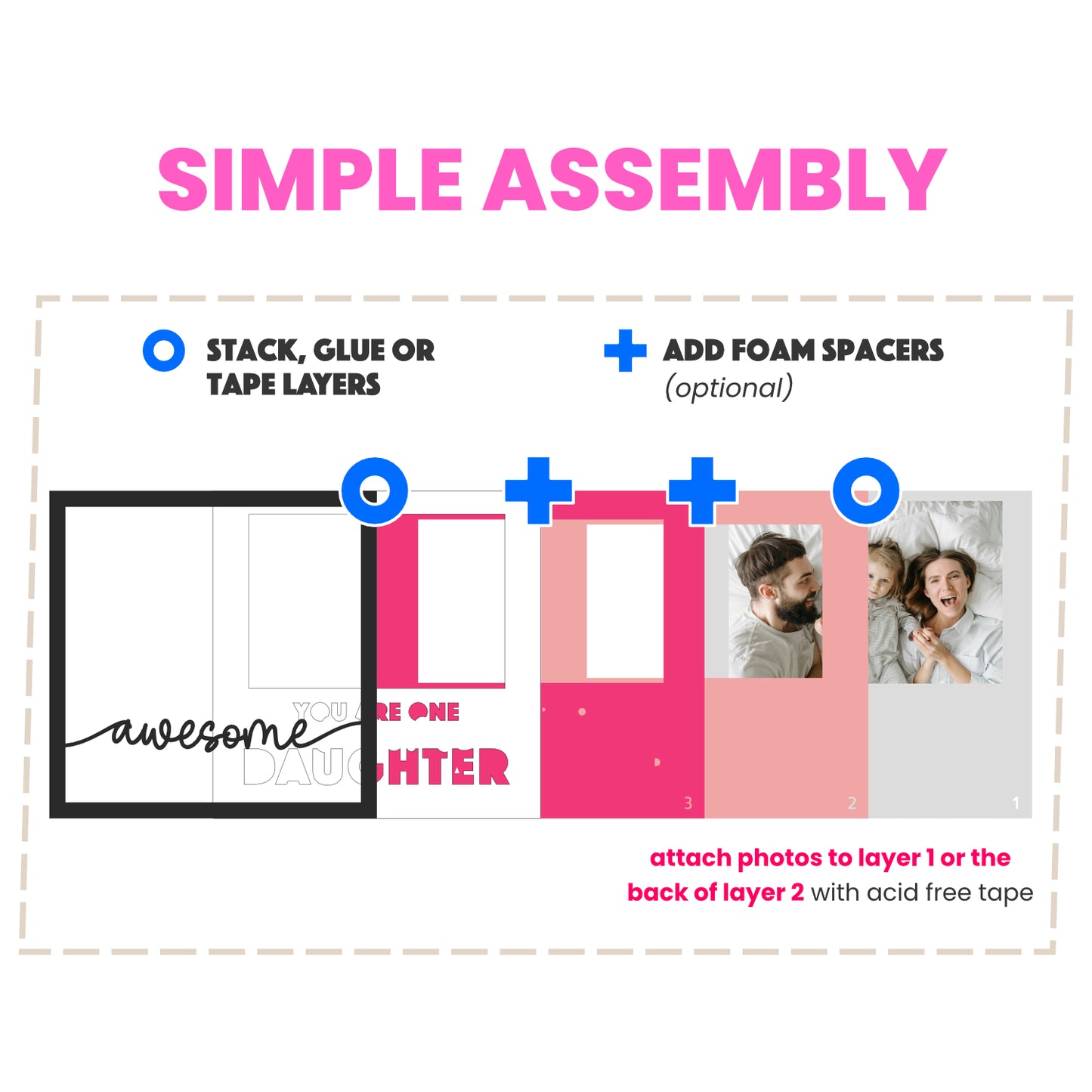 One Awesome Daughter Layered SVG Picture Frame Project