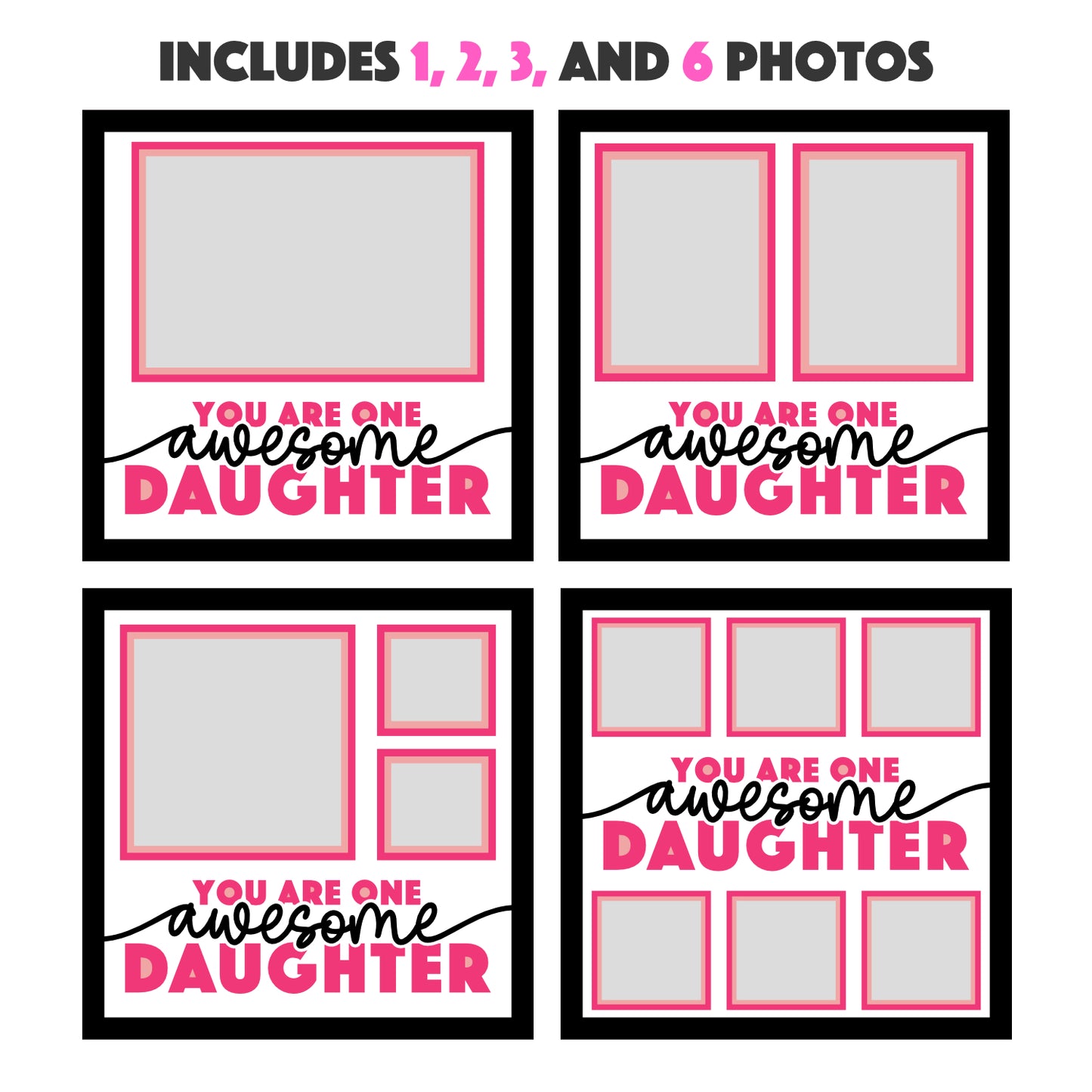 One Awesome Daughter Layered SVG Picture Frame Project