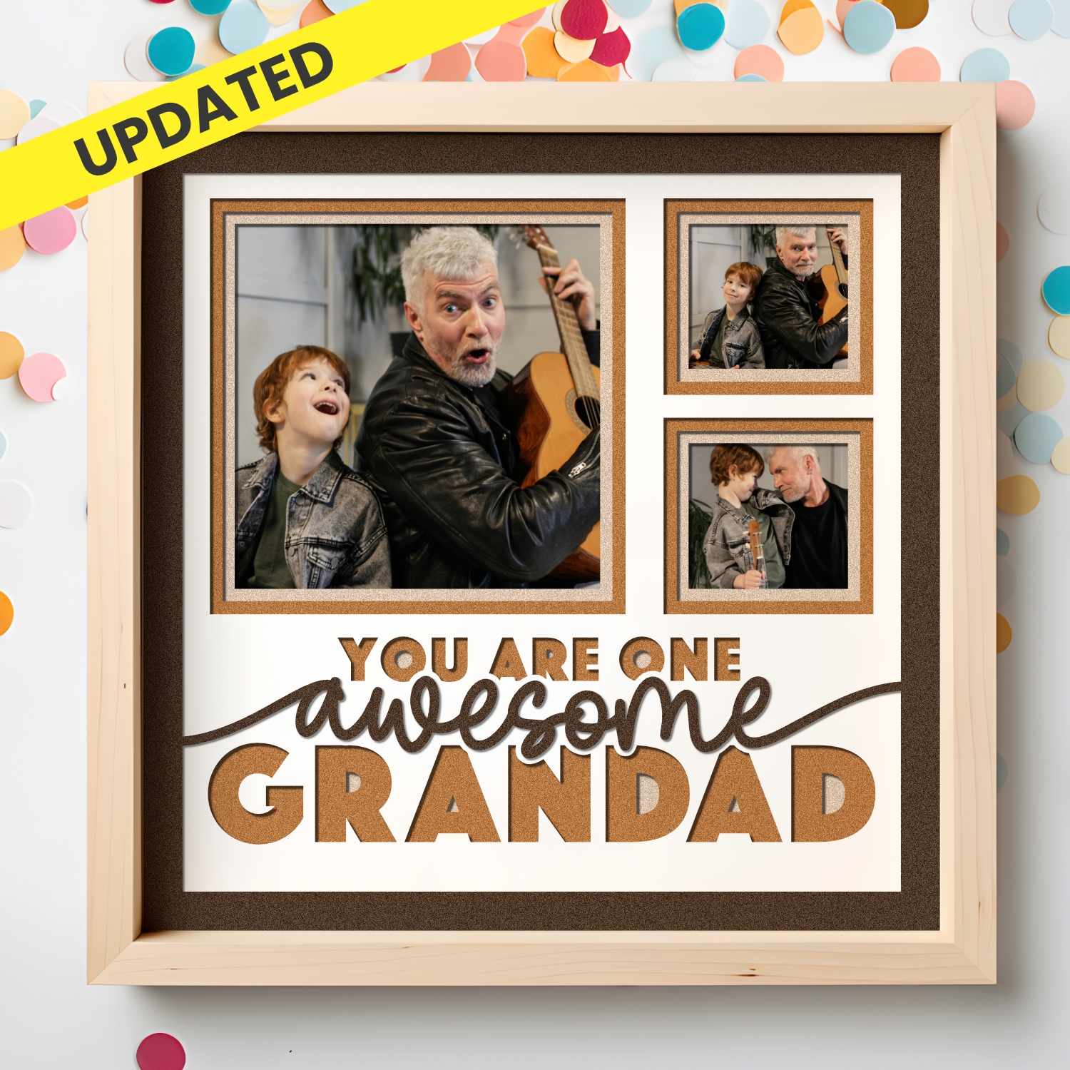 One Awesome Grandad Picture Frame SVG Shadow Box Project File