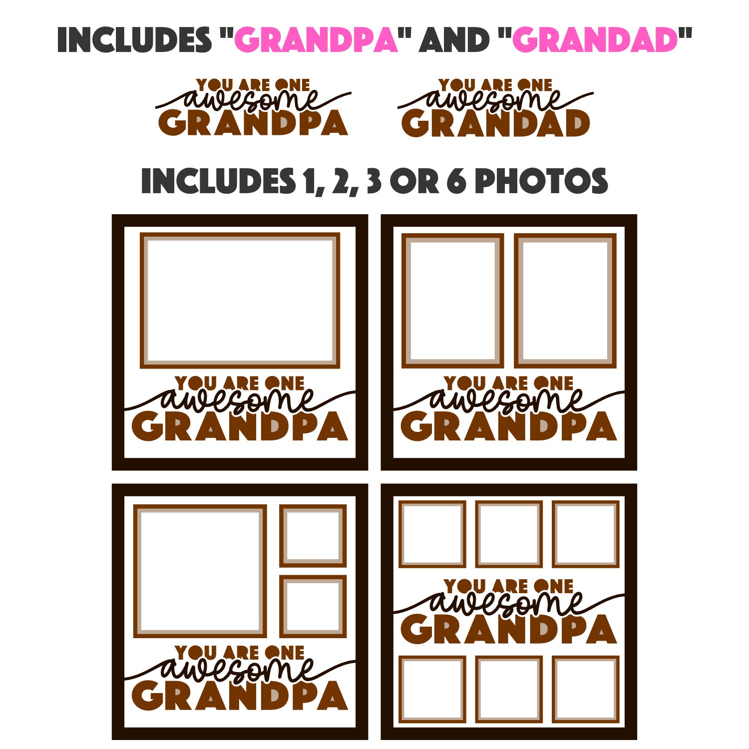 One Awesome Grandpa Layered Shadow Box Project (includes Grandad)