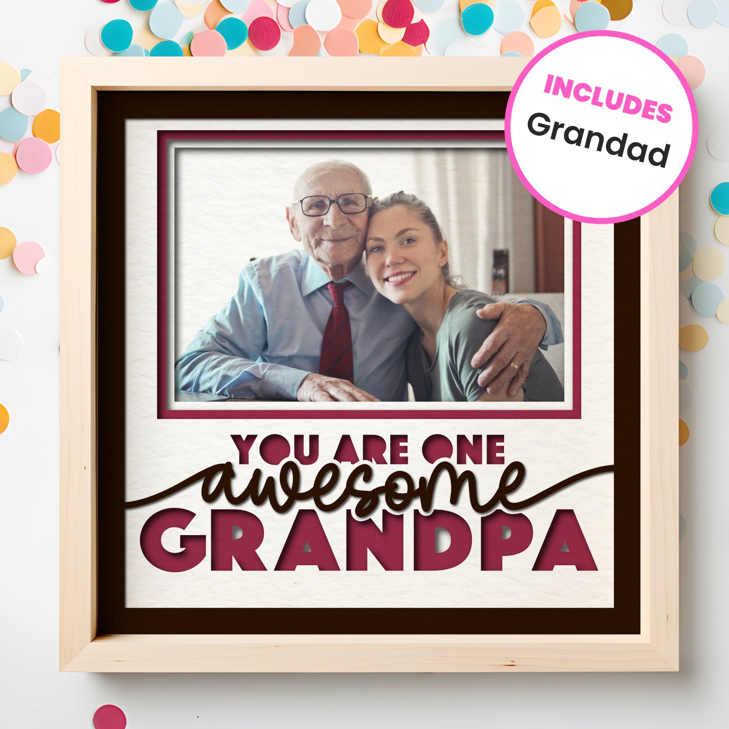 One Awesome Grandpa Layered Shadow Box Project (includes Grandad)