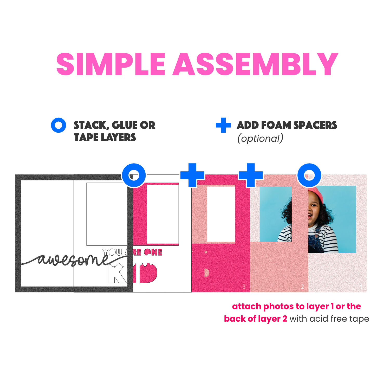 One Awesome Kid Picture Frame SVG Shadow Box Project File