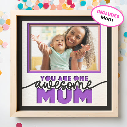 One Awesome Mom Picture Frame Shadow Box Project (includes Mum)