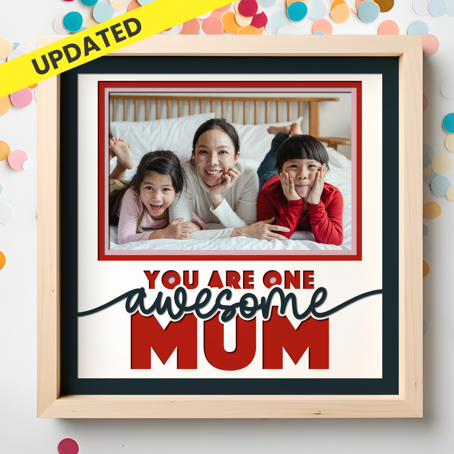One Awesome Mum Picture Frame SVG Shadow Box Project File