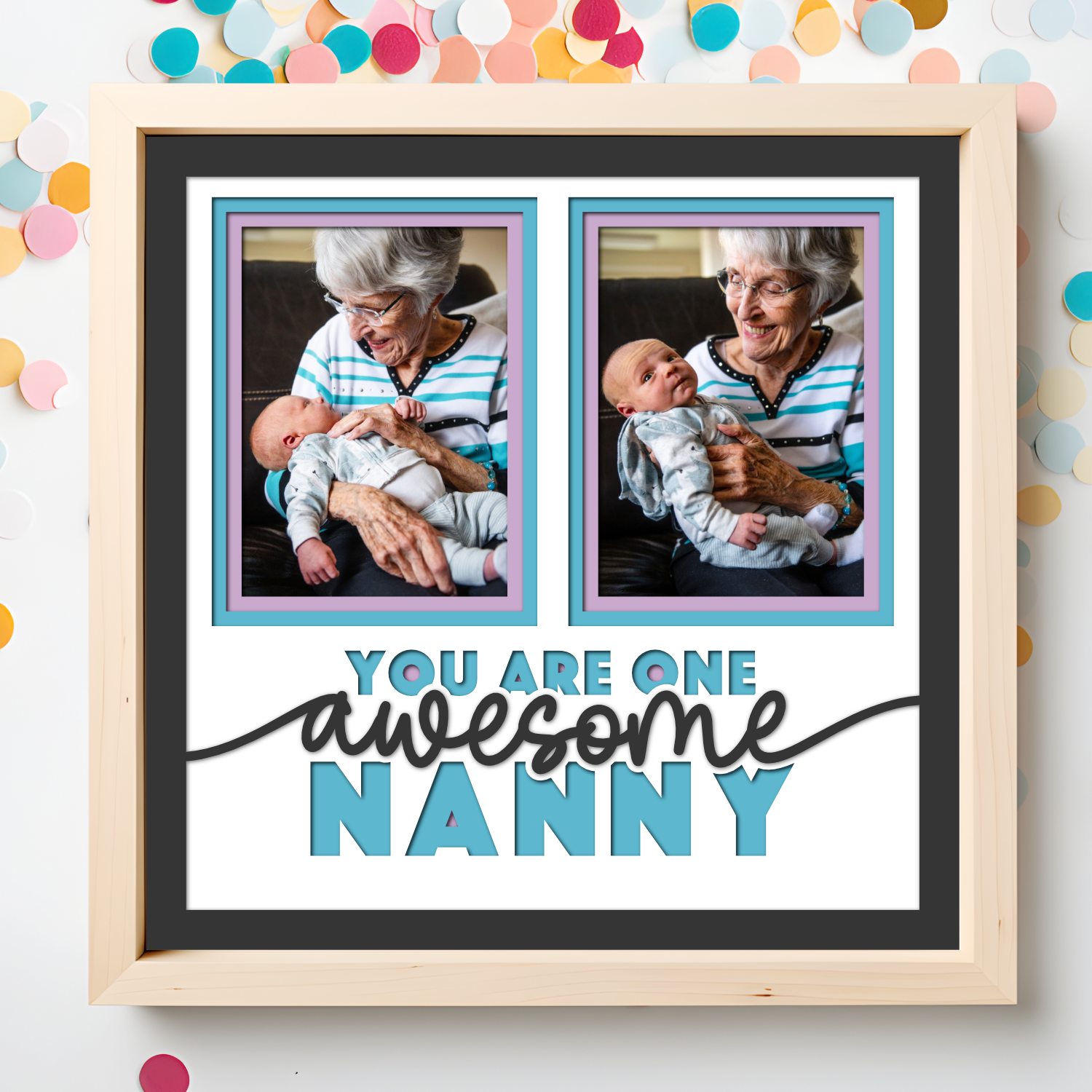 One Awesome Nanny Picture Frame SVG Shadow Box Project File