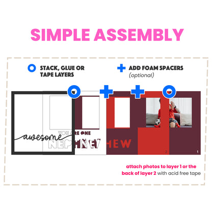One Awesome Nephew Picture Frame Layered Shadow Box Project