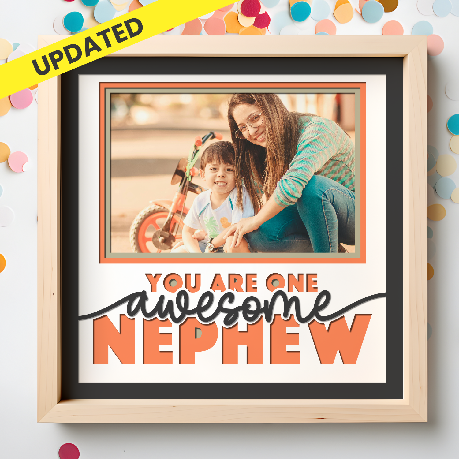 One Awesome Nephew Picture Frame Layered Shadow Box Project
