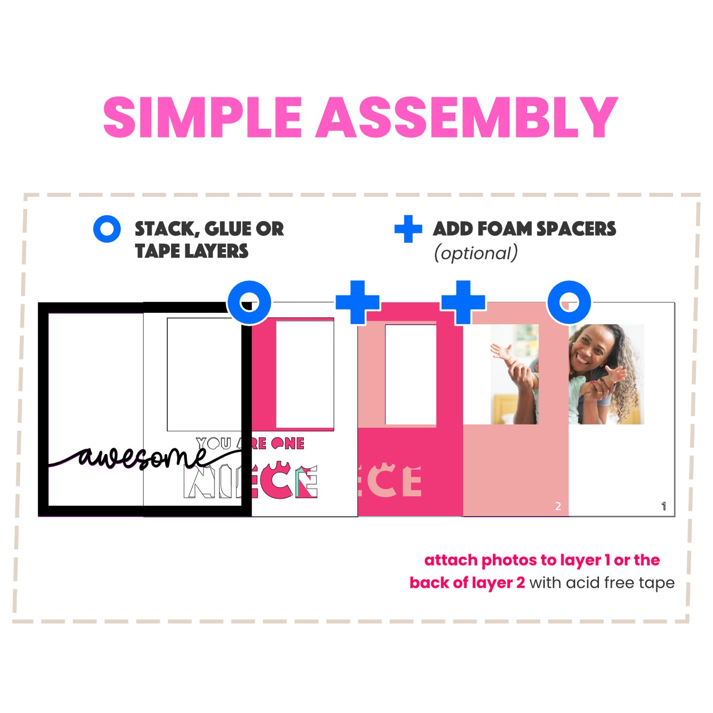 One Awesome Niece Picture Frame Layered Shadow Box Project