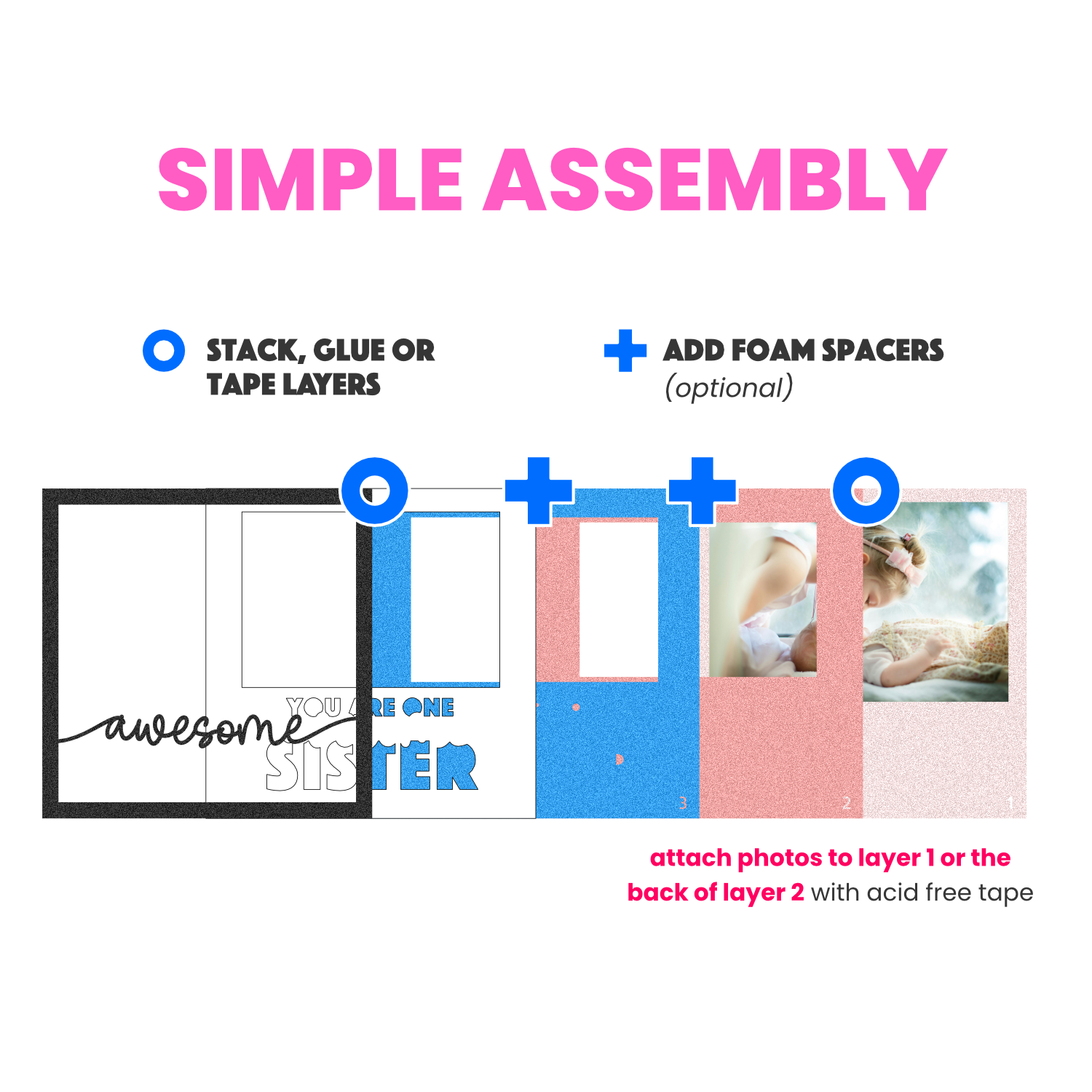 One Awesome Sister Picture Frame SVG Shadow Box Project File