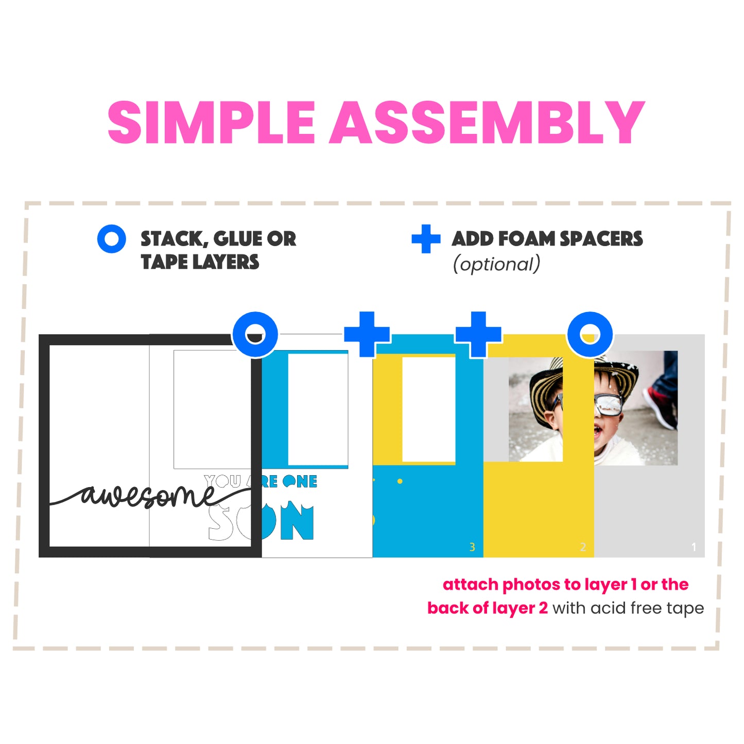 One Awesome Son Layered SVG Picture Frame Project