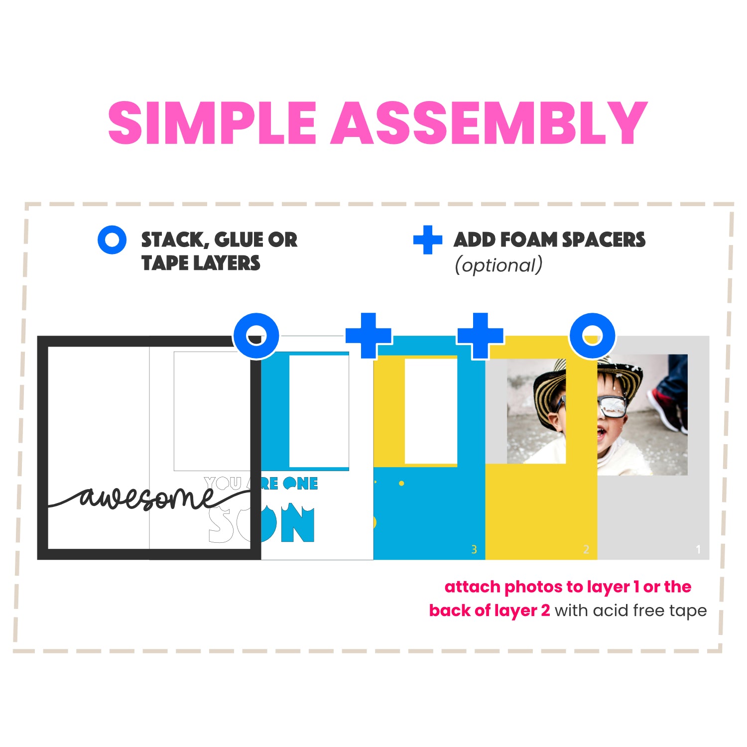 One Awesome Son Layered SVG Picture Frame Project