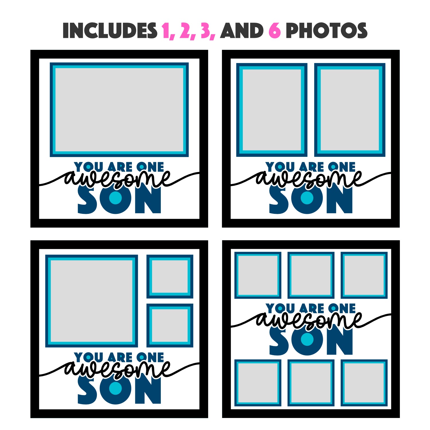 One Awesome Son Layered SVG Picture Frame Project