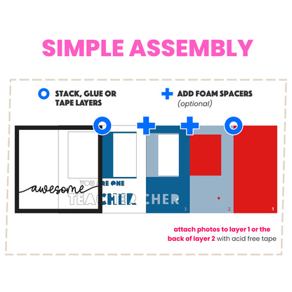 One Awesome Teacher Picture Frame Layered Shadow Box Project