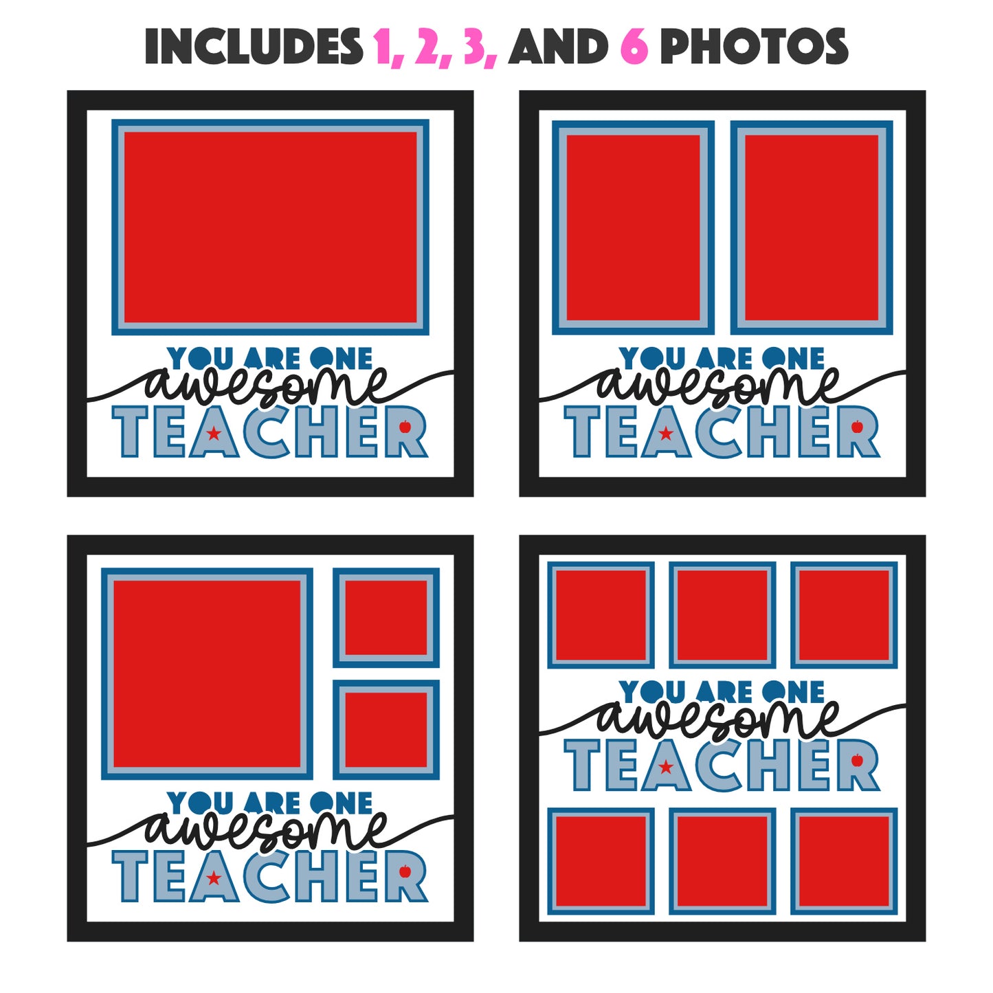 One Awesome Teacher Picture Frame Layered Shadow Box Project