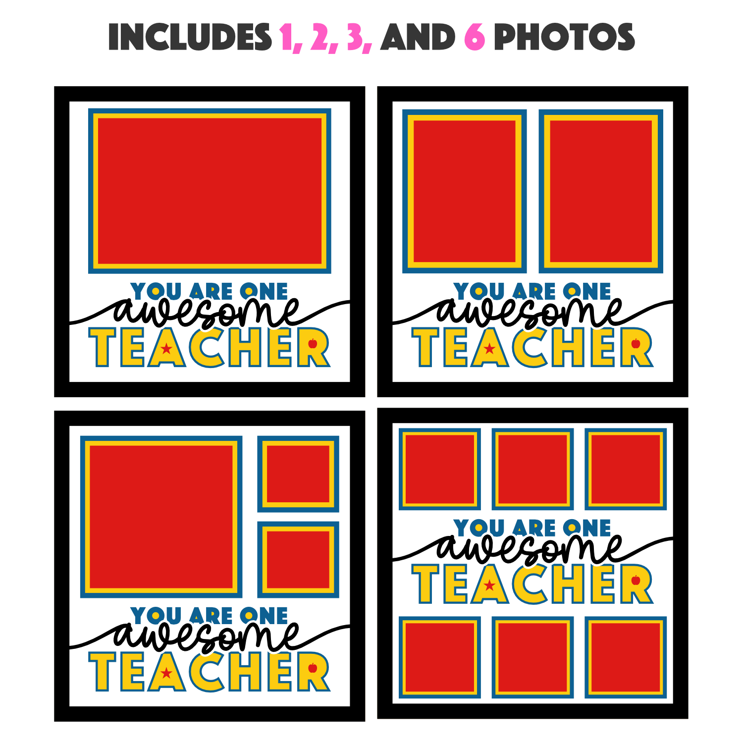 One Awesome Teacher Picture Frame Layered Shadow Box Project