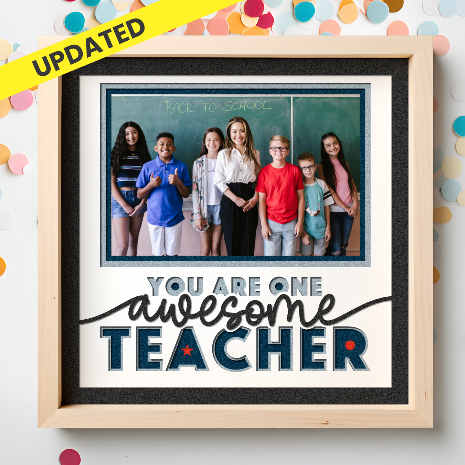 One Awesome Teacher Picture Frame Layered Shadow Box Project