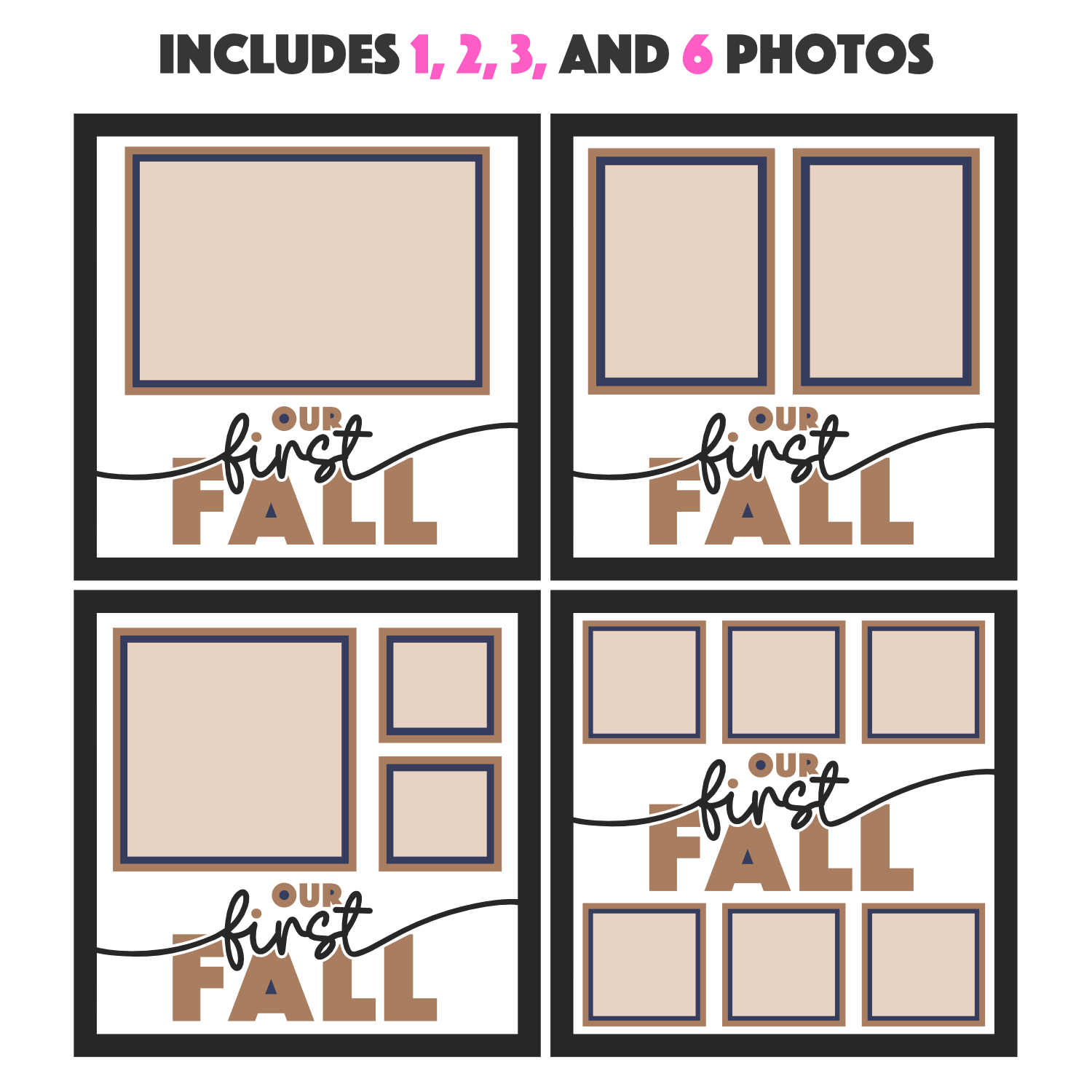Our First Fall Twins & Multiples Picture Frame SVG Shadow Box Project File