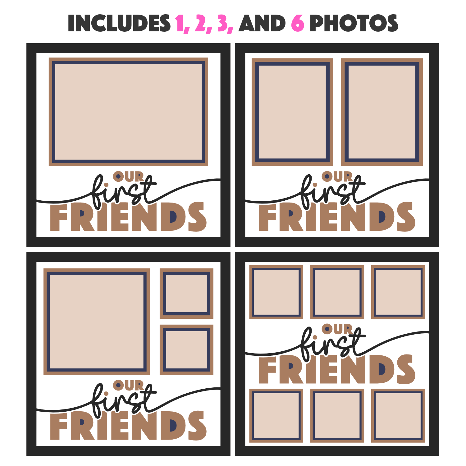 Our First Friends Picture Frame SVG Shadow Box Project File