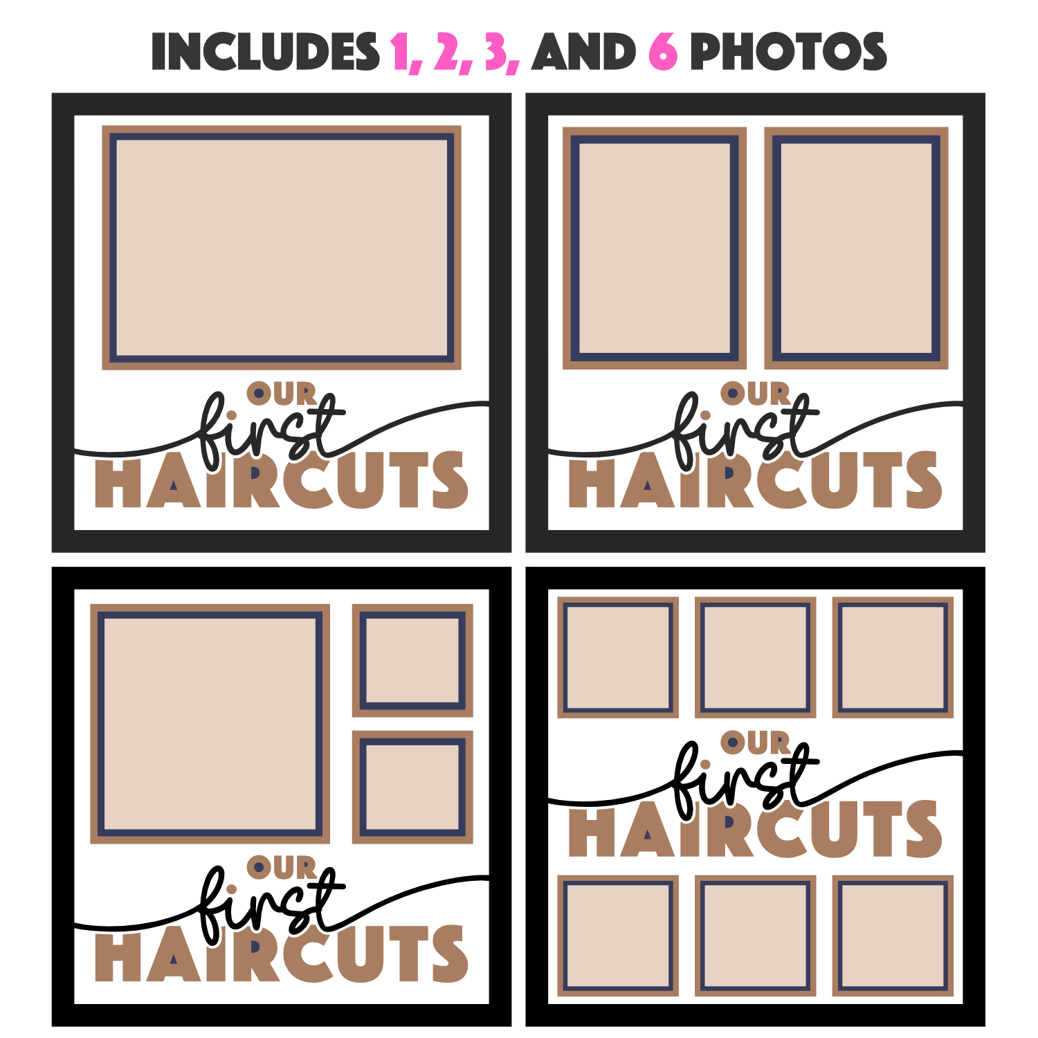 Our First Haircut Picture Frame SVG Shadow Box Project File