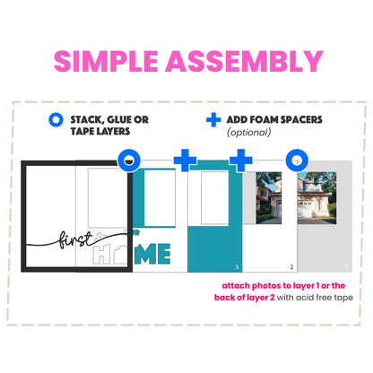 Our First Home Picture Frame Layered Shadow Box Project