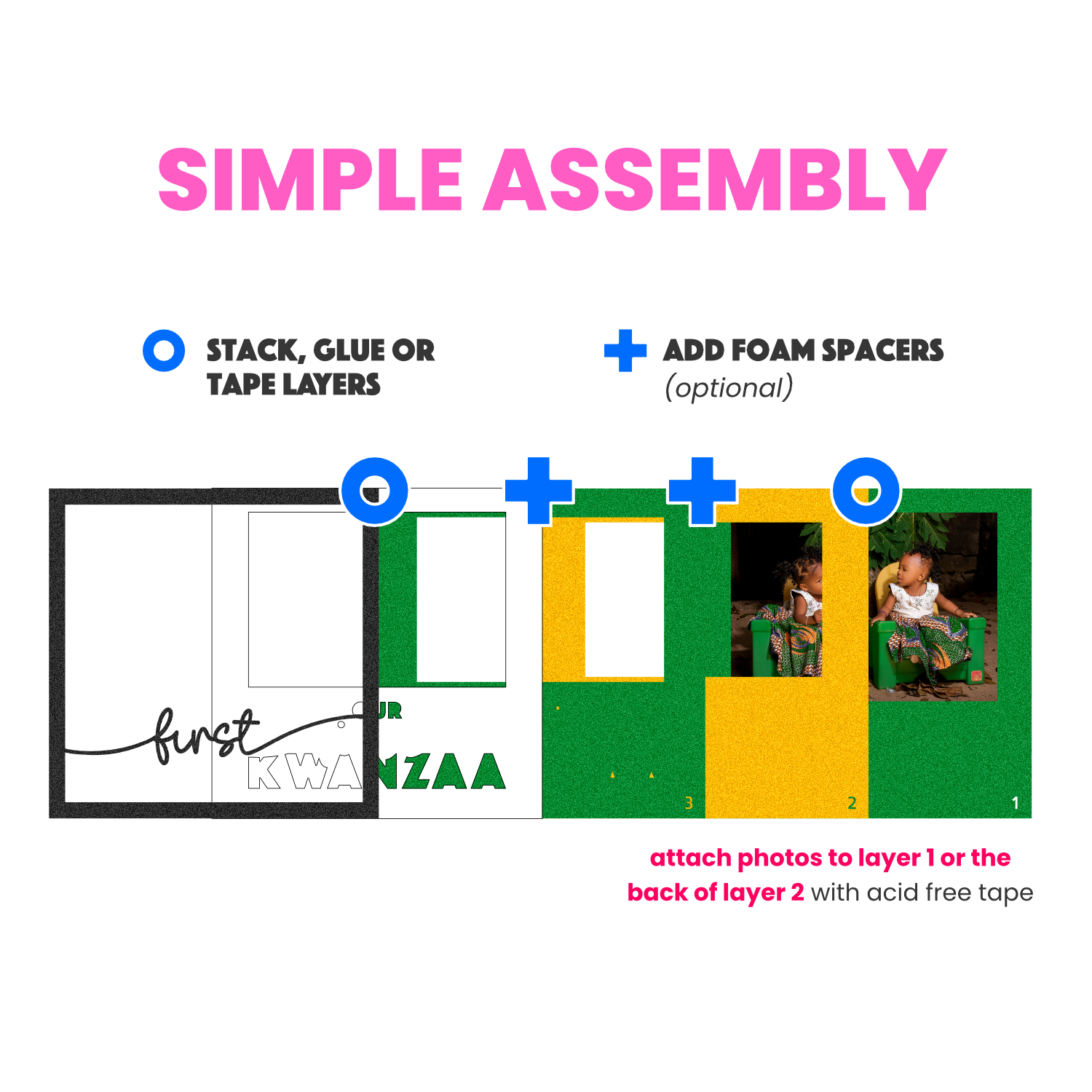 Our First Kwanzaa Picture Frame SVG Shadow Box Project File