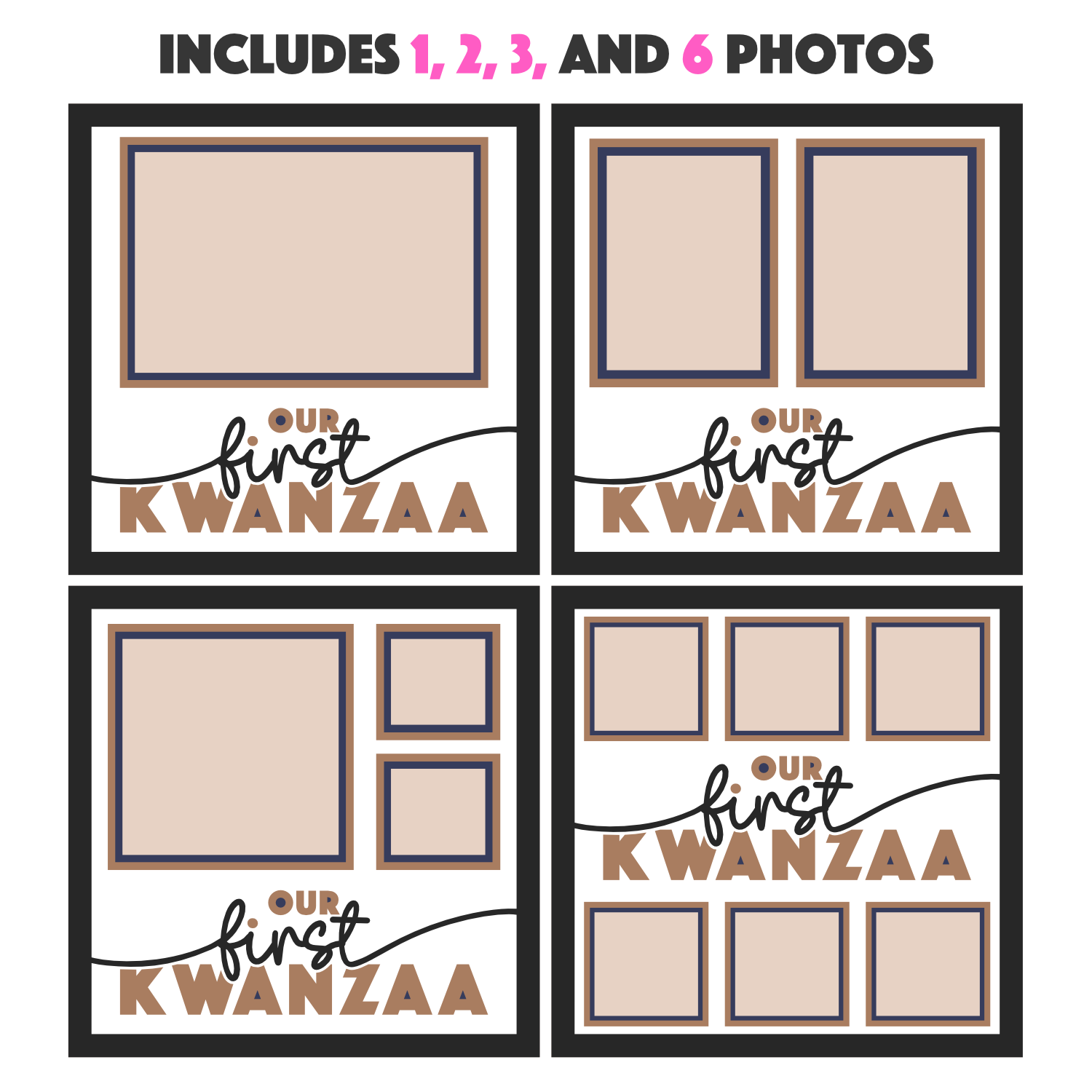 Our First Kwanzaa Picture Frame SVG Shadow Box Project File
