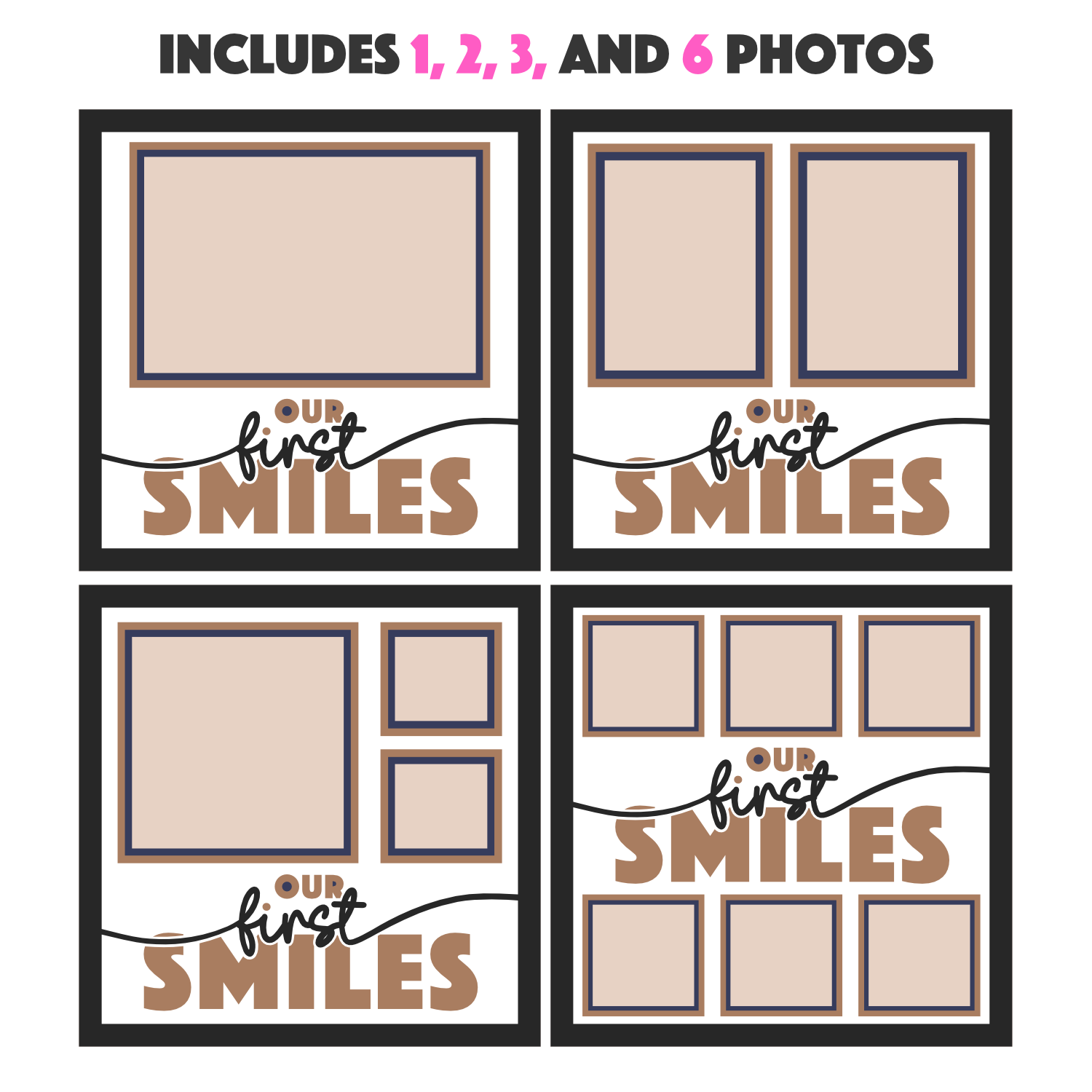 Our First Smiles Picture Frame SVG Shadow Box Project File