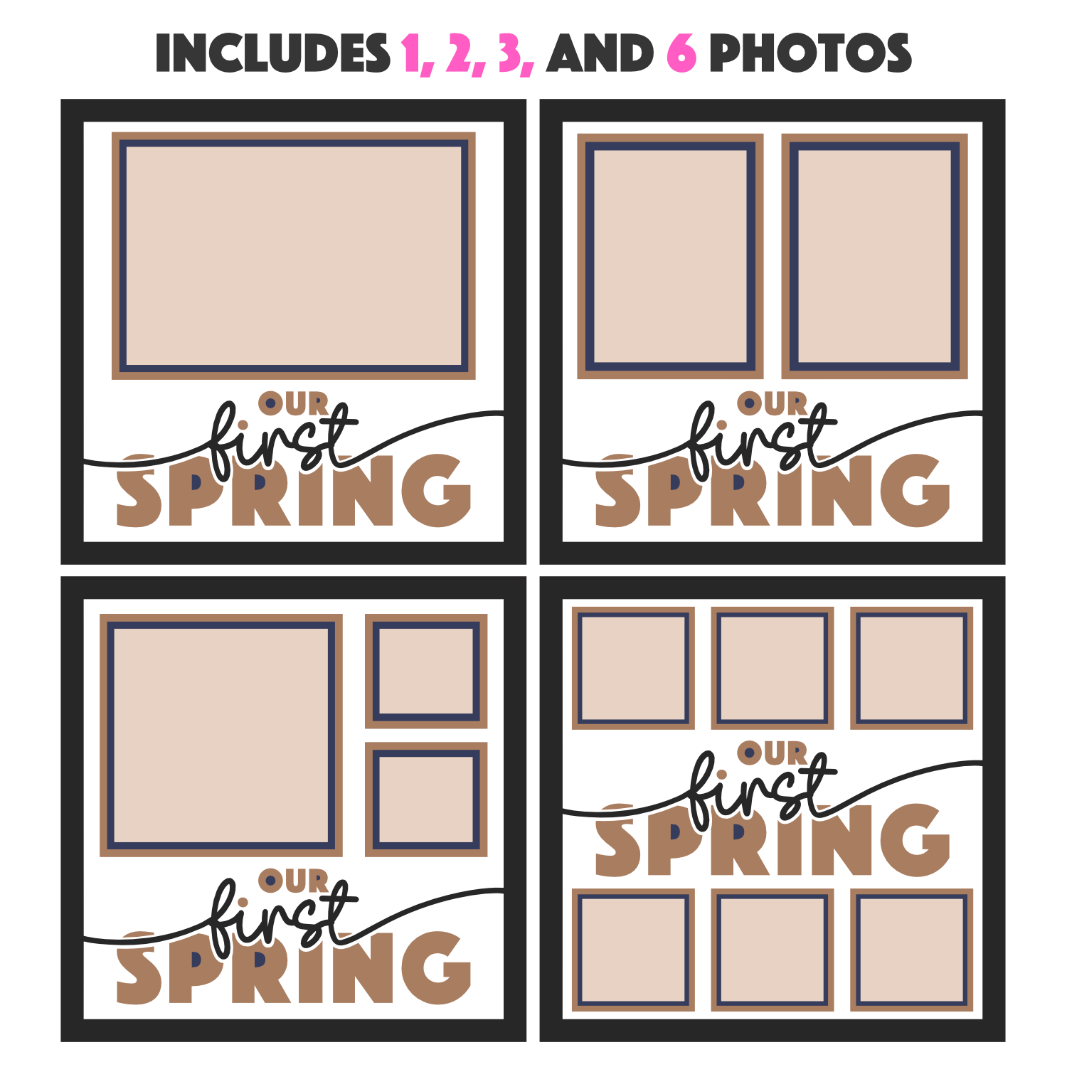 Our First Spring Picture Frame SVG Shadow Box Project File