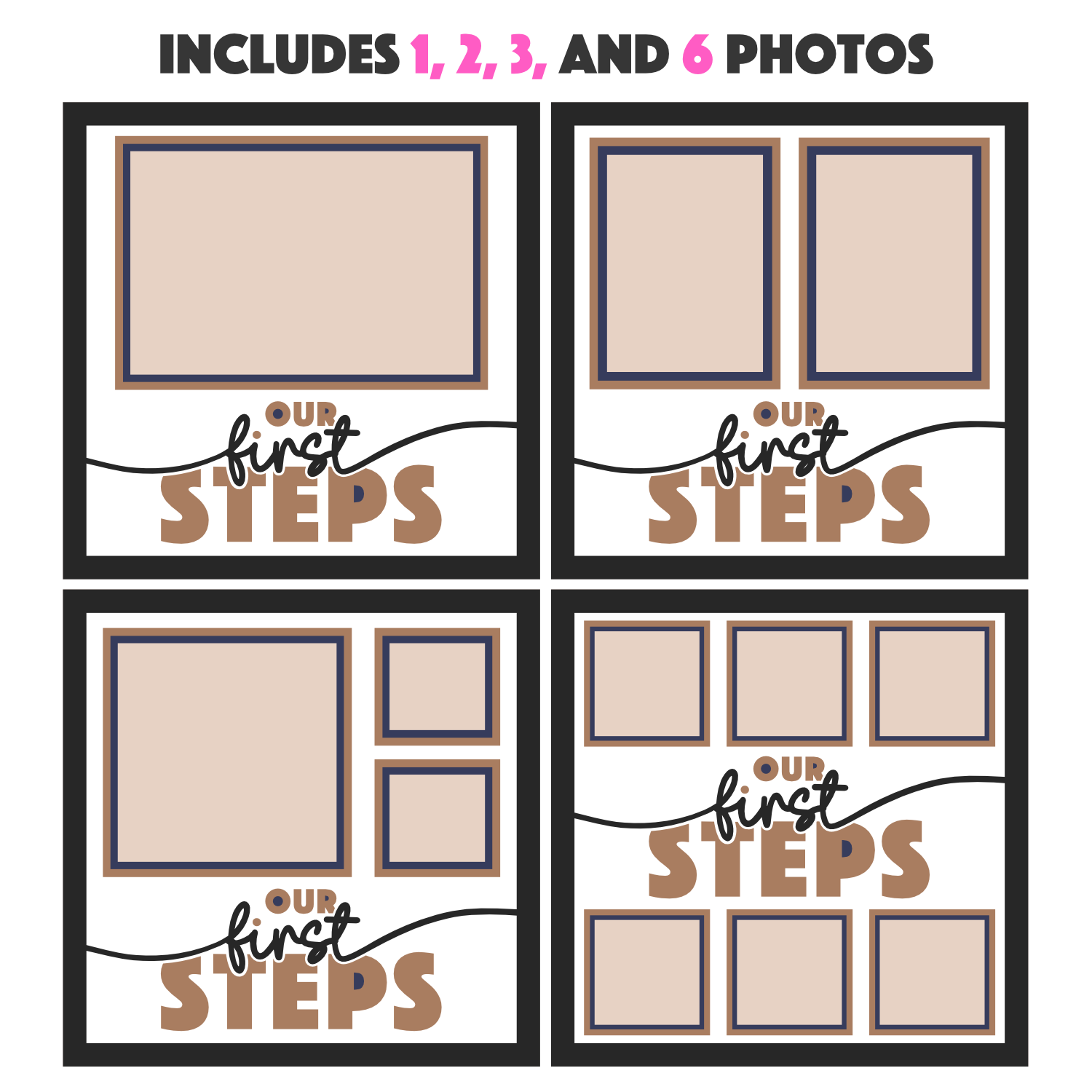 Our First Steps Picture Frame SVG Shadow Box Project File