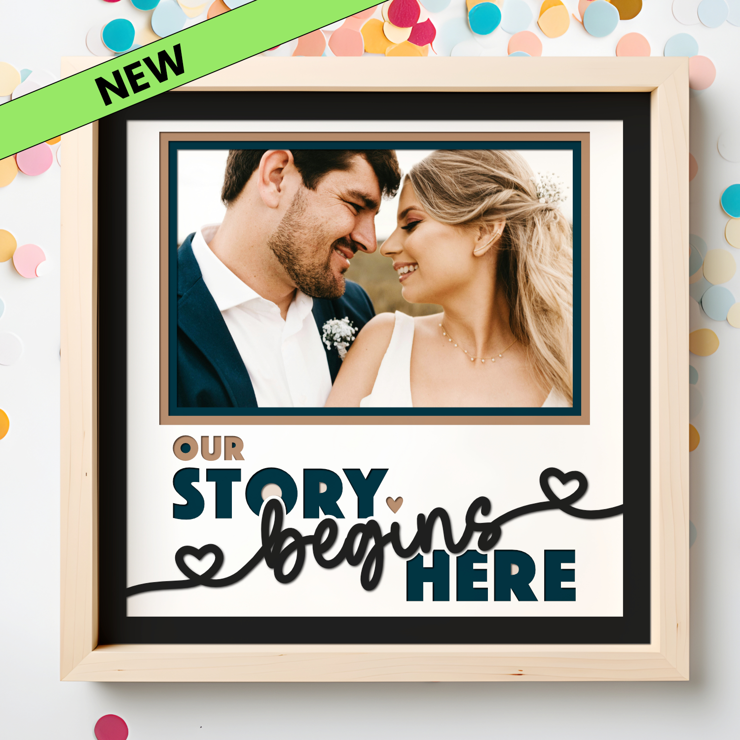 Our Story Begins Here Picture Frame SVG Shadow Box Project File