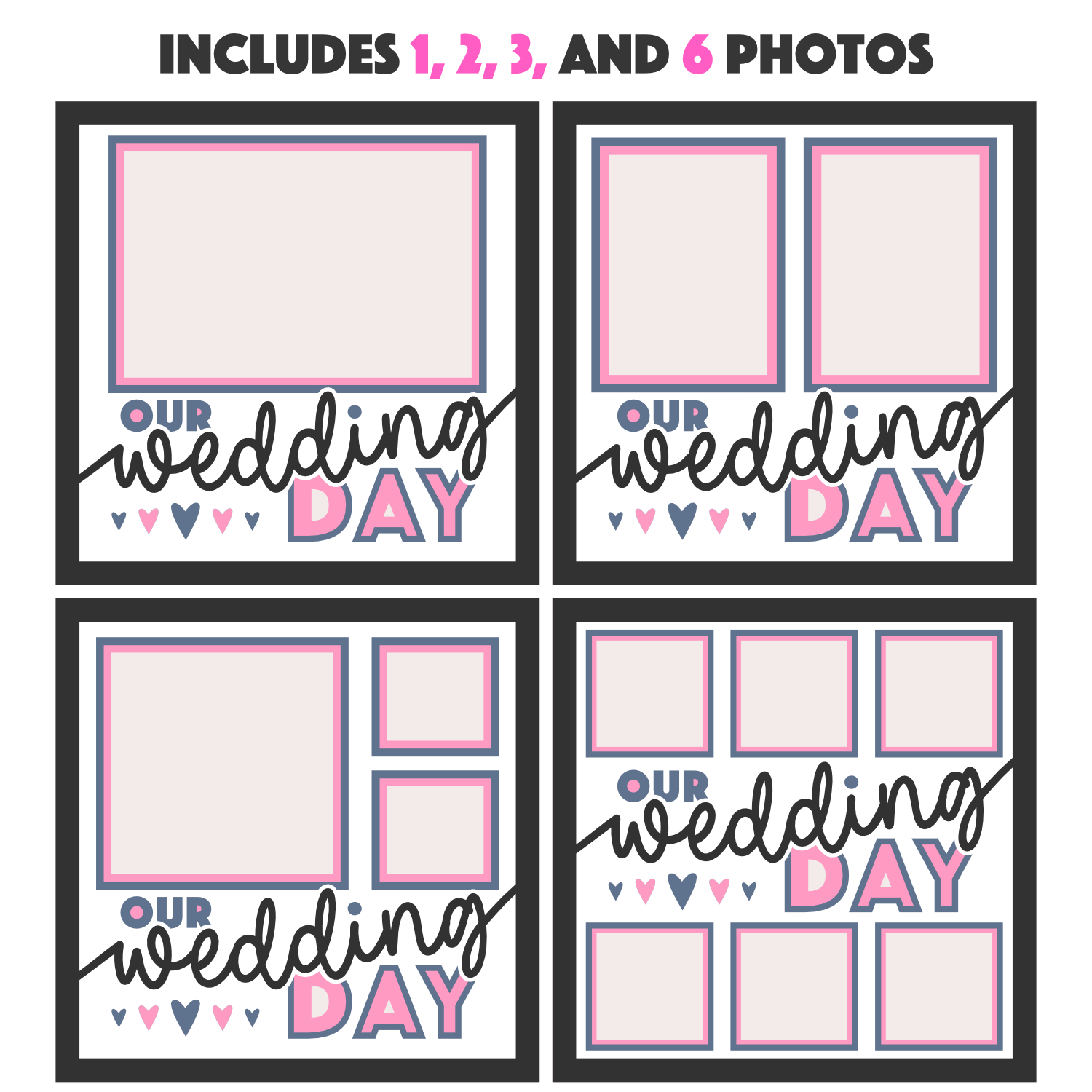 Our Wedding Day Picture Frame SVG Shadow Box Project File
