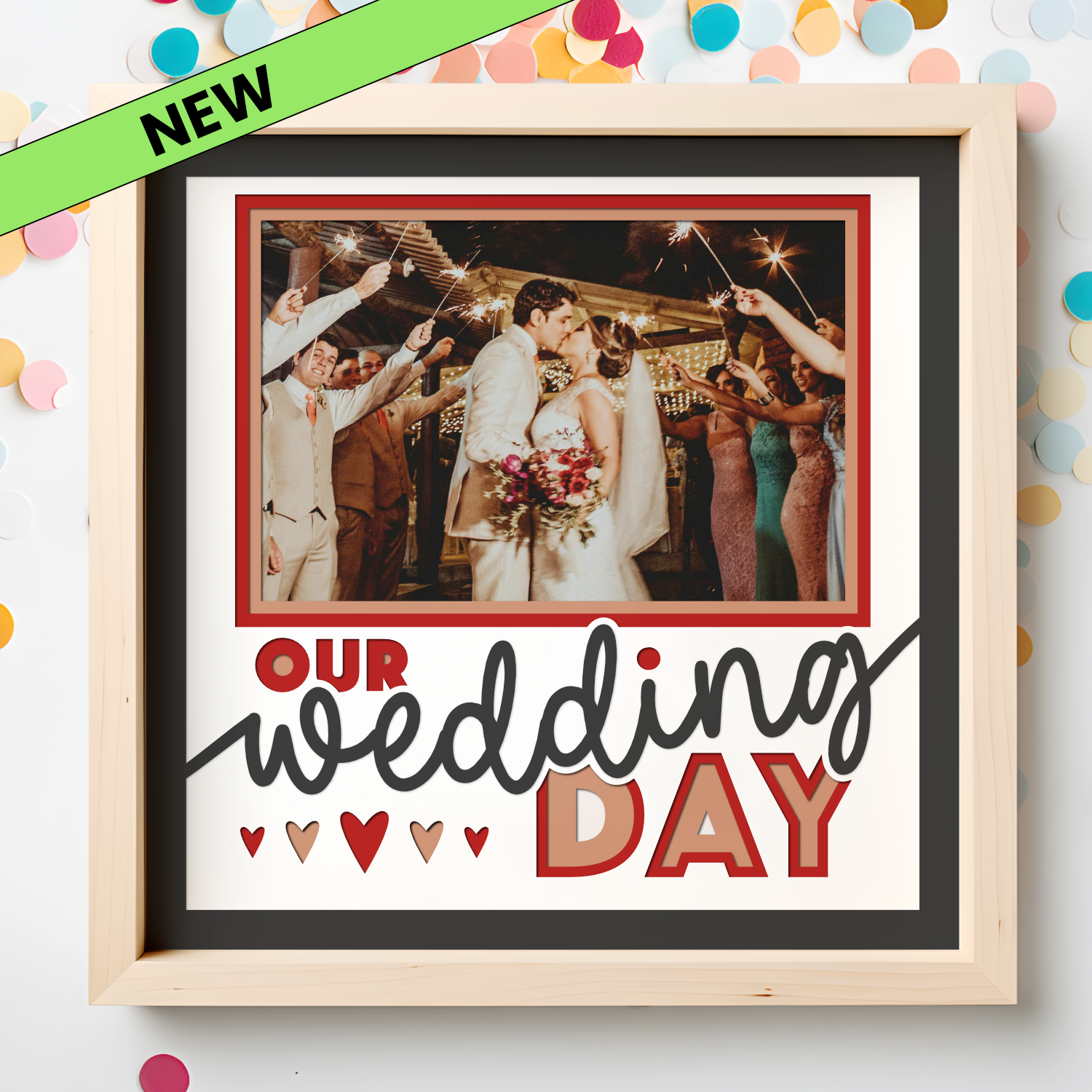 Our Wedding Day Picture Frame SVG Shadow Box Project File