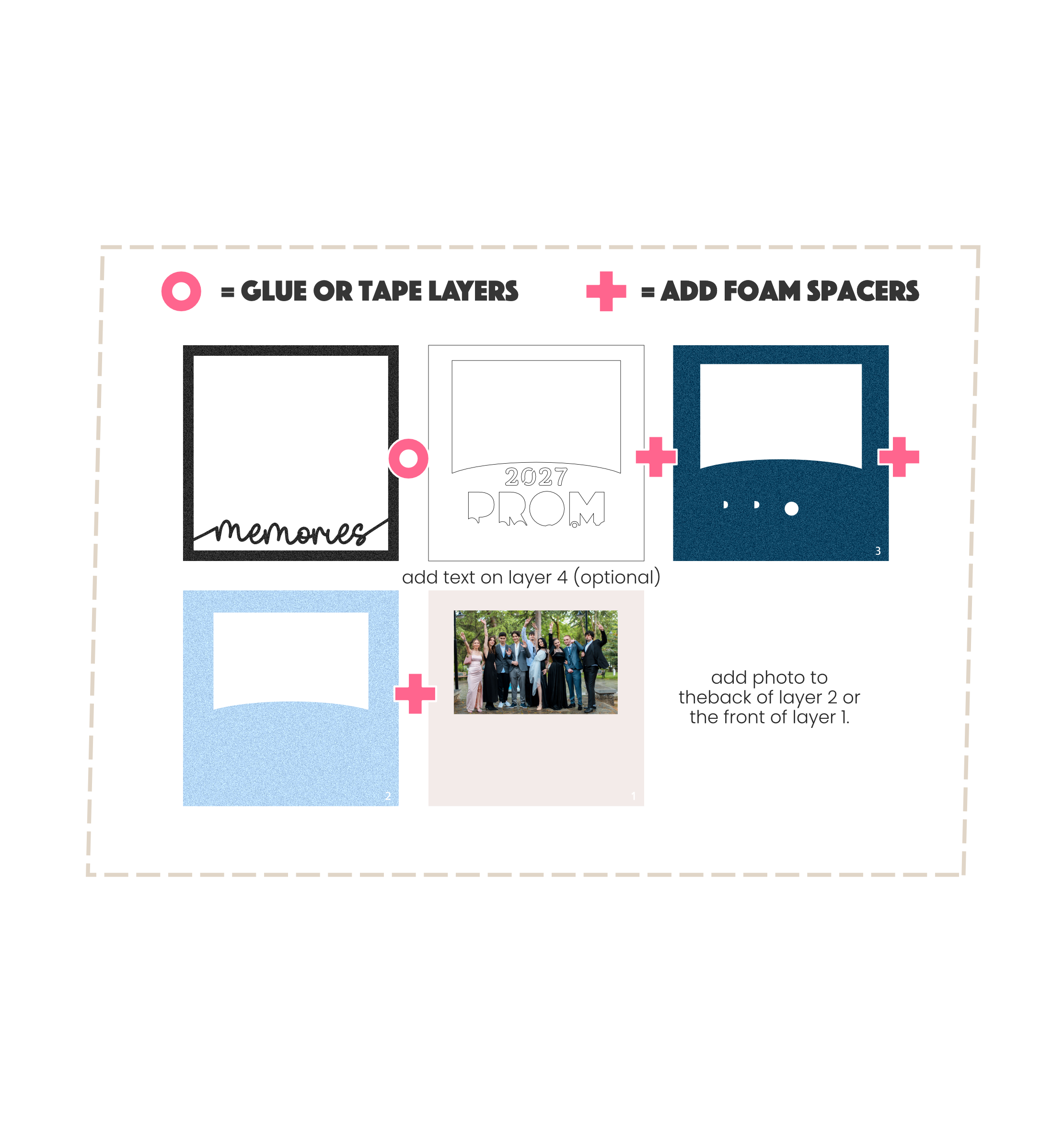 Prom Memories Customizable Picture Frame Layered Shadow Box Project