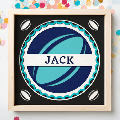 Rugby Name Sign Layered SVG Shadow Box Project