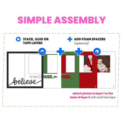 We Believe Christmas Layered Picture Frame Shadow Box Project
