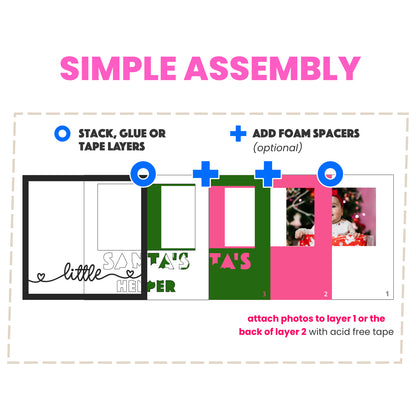 Santa's Little Helper Christmas Layered Picture Frame Shadow Box Project