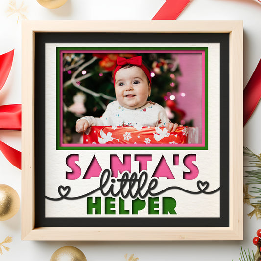 Santa's Little Helper Christmas Layered Picture Frame Shadow Box Project