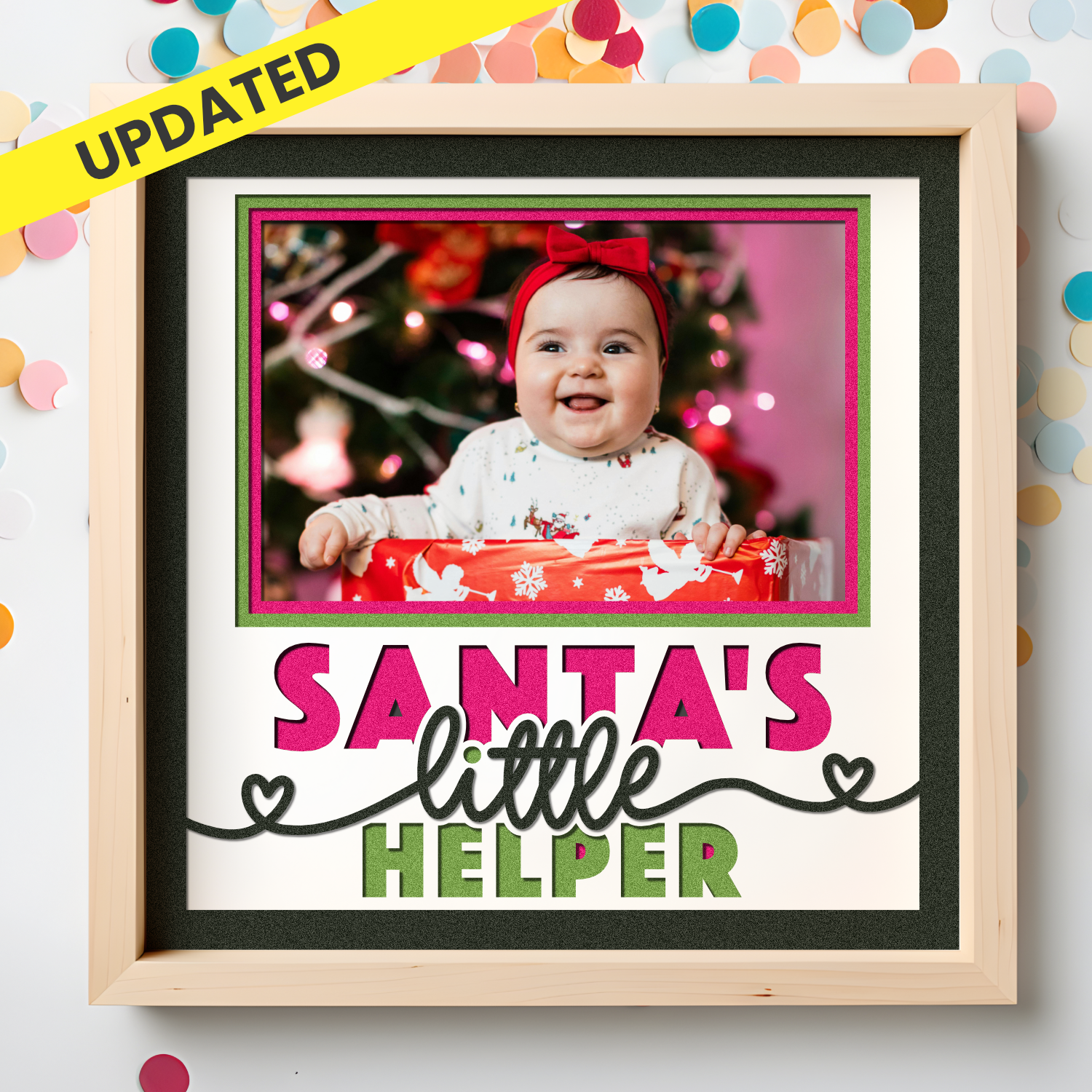 Santa's Little Helper Christmas Layered Picture Frame Shadow Box Project