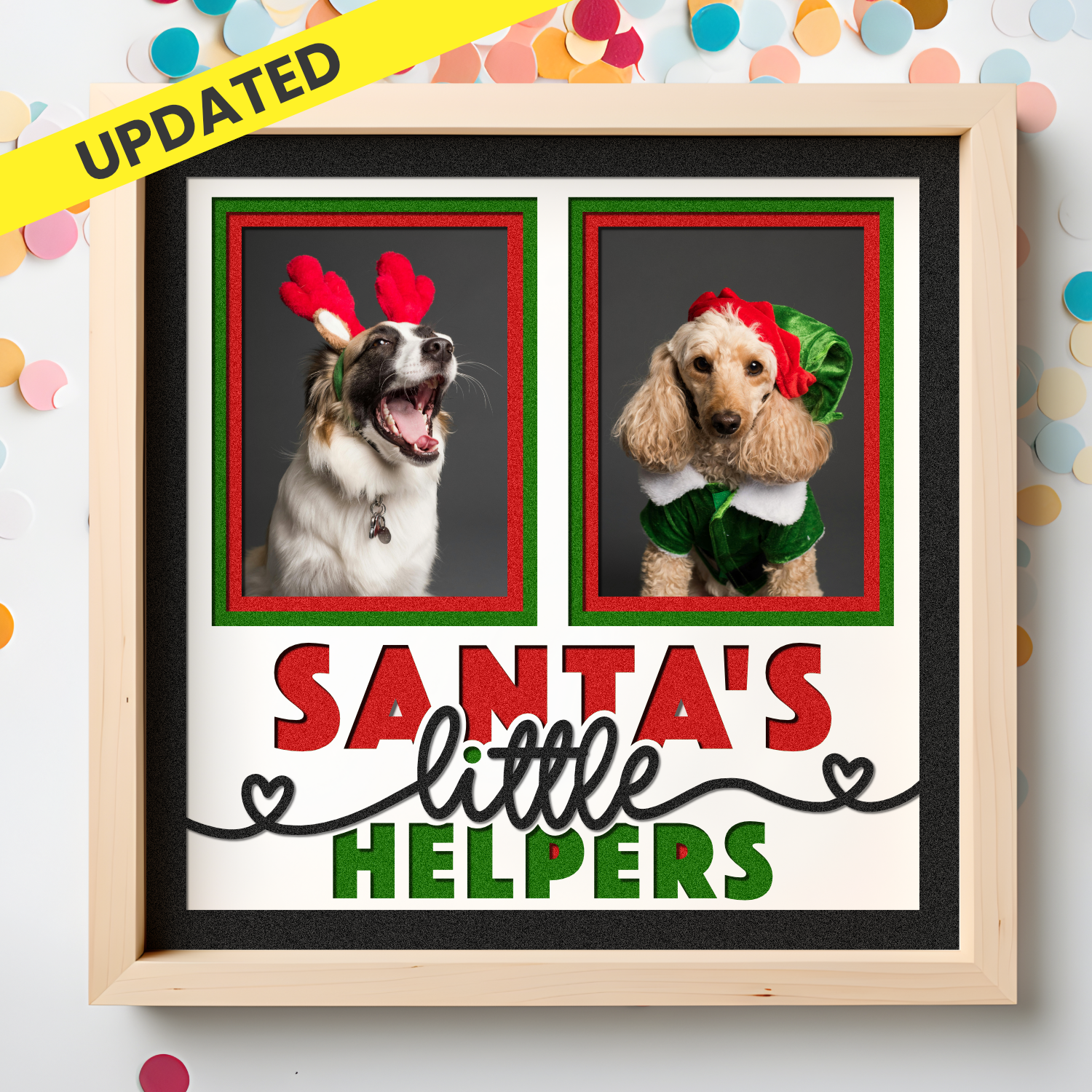 Santa's Little Helper Christmas Layered Picture Frame Shadow Box Project