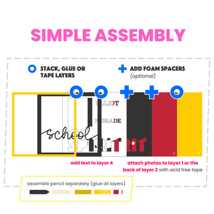School Spirit Picture Frame Layered Shadow Box Project