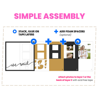 She Said Yes Picture Frame Layered Shadow Box Project (Includes He, She, We, They)