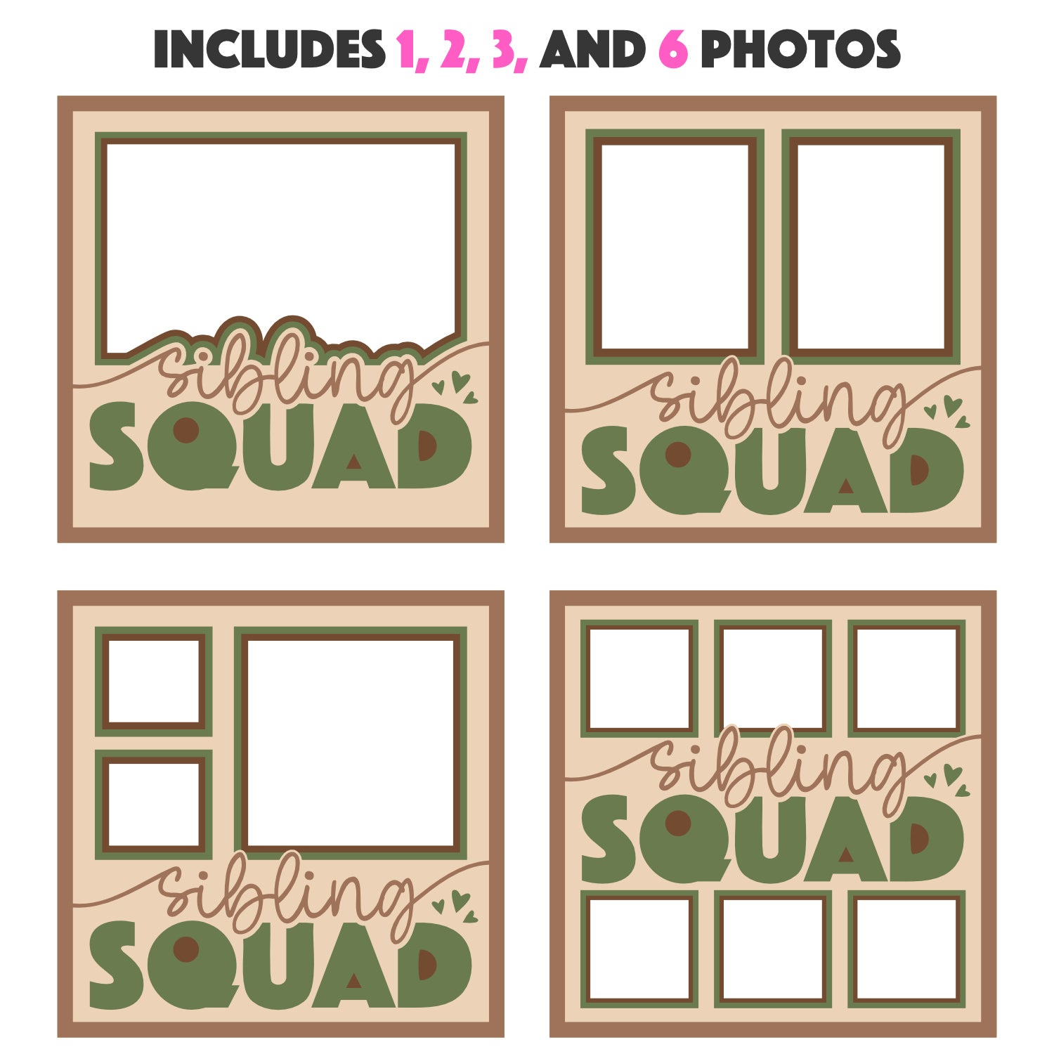 Sibling Squad Picture Frame Layered Shadow Box Project