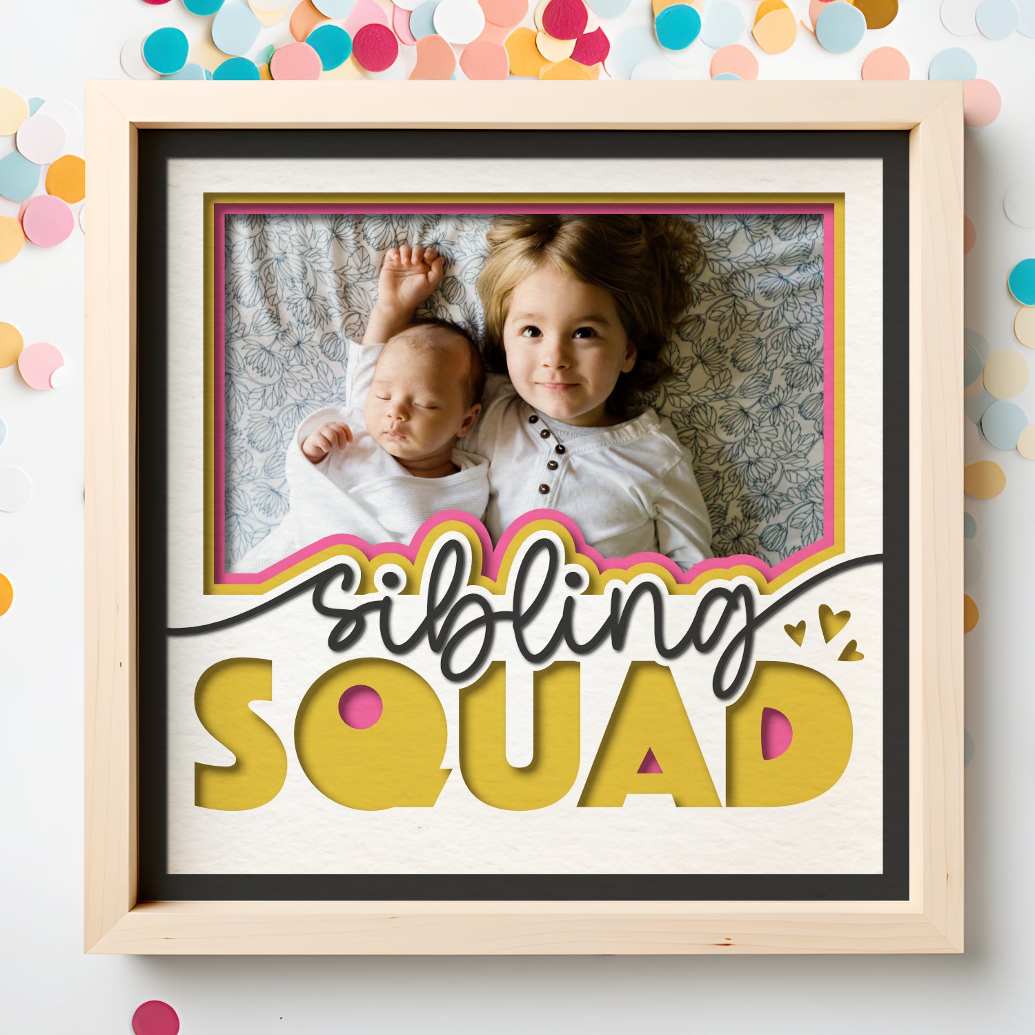 Sibling Squad Picture Frame Layered Shadow Box Project