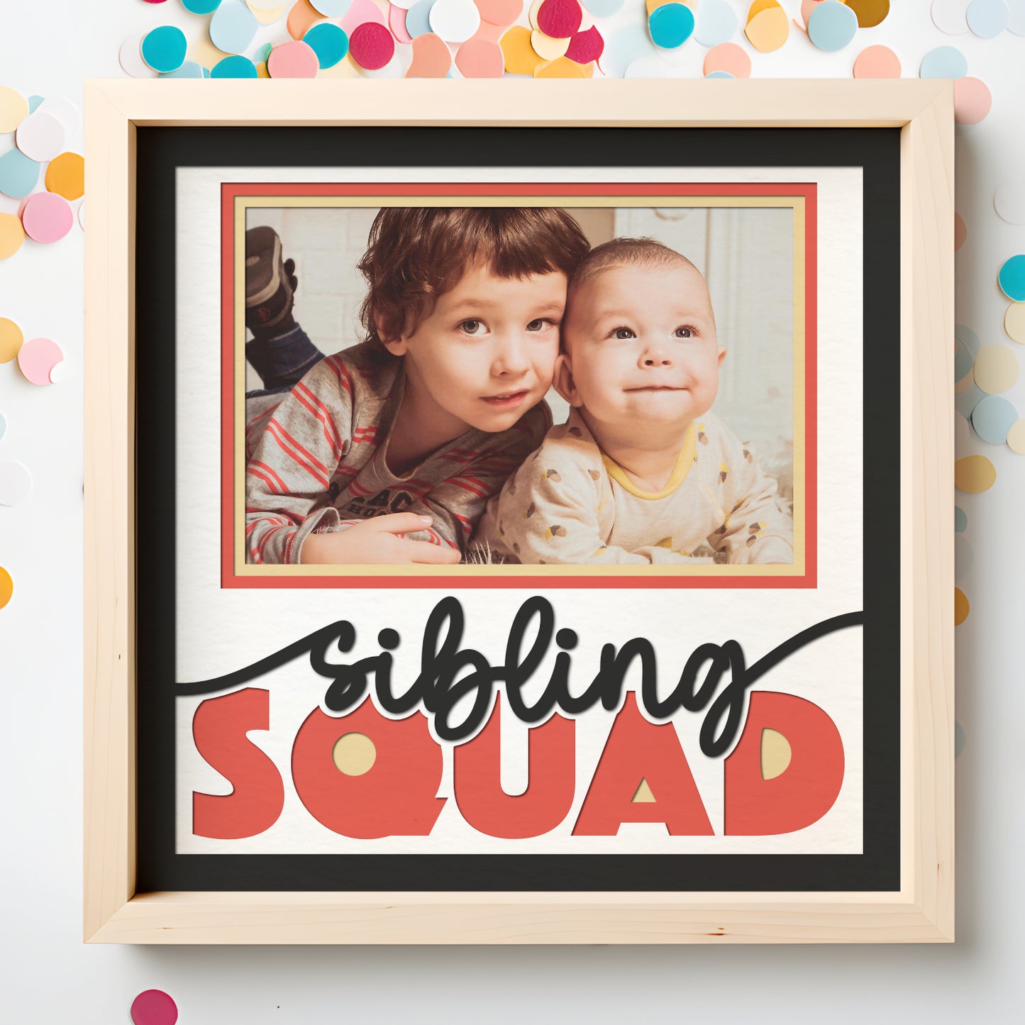 Sibling Squad Picture Frame Layered Shadow Box Project