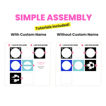Soccer Name Sign Layered SVG Shadow Box Project