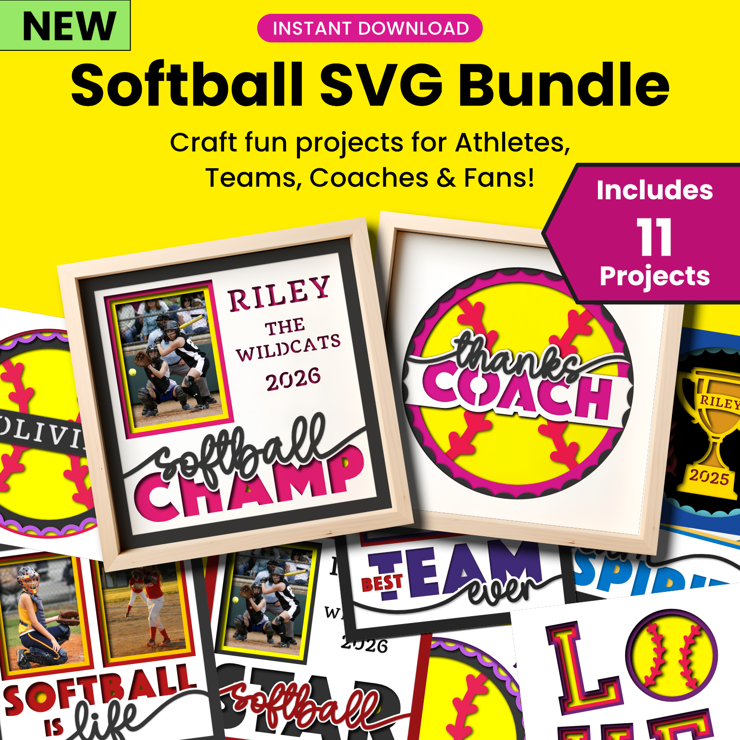 Softball SVG Cut File Bundle
